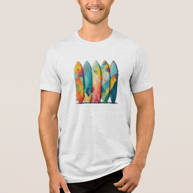 En Tri-matière Colorful Long Board T-Shirt (Recto)