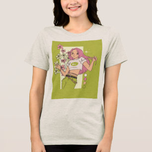 En Tri-matière Conception de T-Shirt avec jolie fille