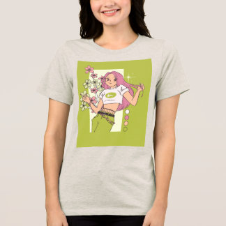 En Tri-matière Conception de T-Shirt avec jolie fille