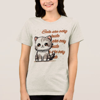 En Tri-matière Conception de T-Shirt de Chat Mignon Cadeau pour l