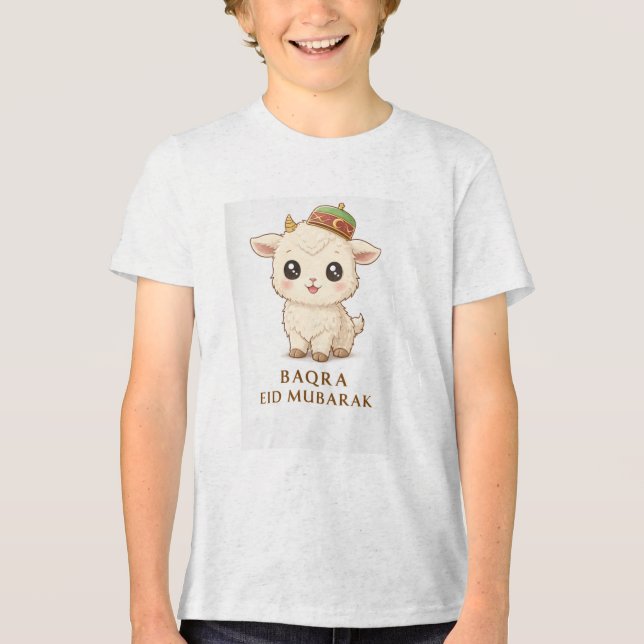 En Tri-matière Conception de T-shirt de chèvre Baqra Eid Mubarak  (Recto)