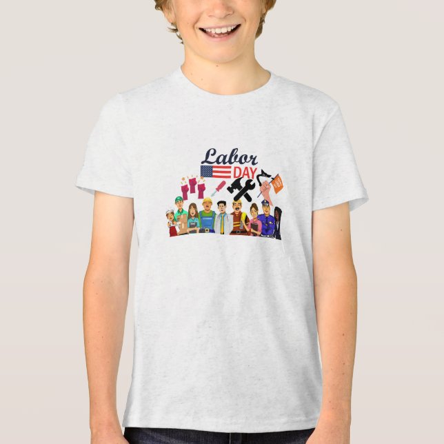 En Tri-matière conception de t-shirt de fête du travail (Recto)