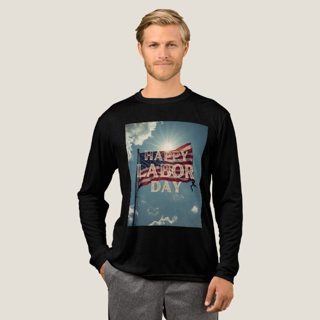 En Tri-matière conception de T-shirt de fête du travail (Recto complet)