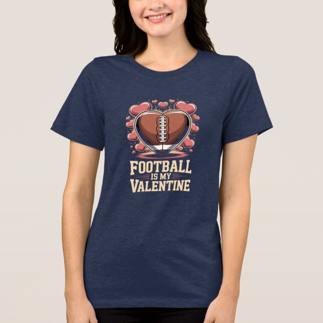 En Tri-matière Conception de t-shirt de la Saint-Valentin de foot (Recto)