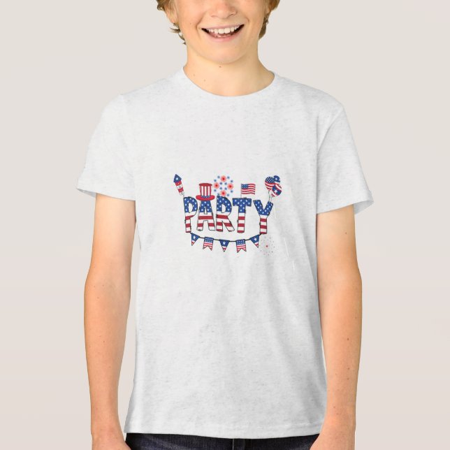En Tri-matière conception de t-shirt d'image de fête (Recto)