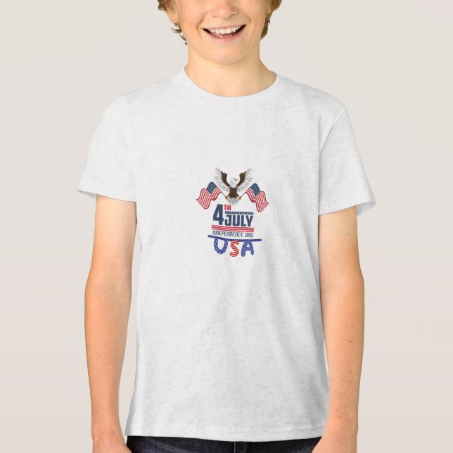 En Tri-matière conception de T-shirt du 4 juillet  (Recto)