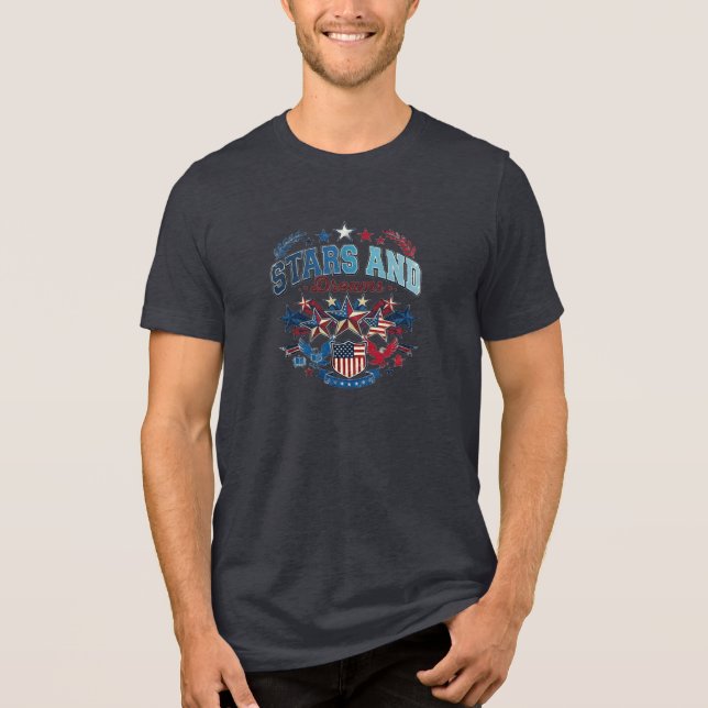 En Tri-matière Conception de T-Shirt Étoiles et Rêves (Recto)