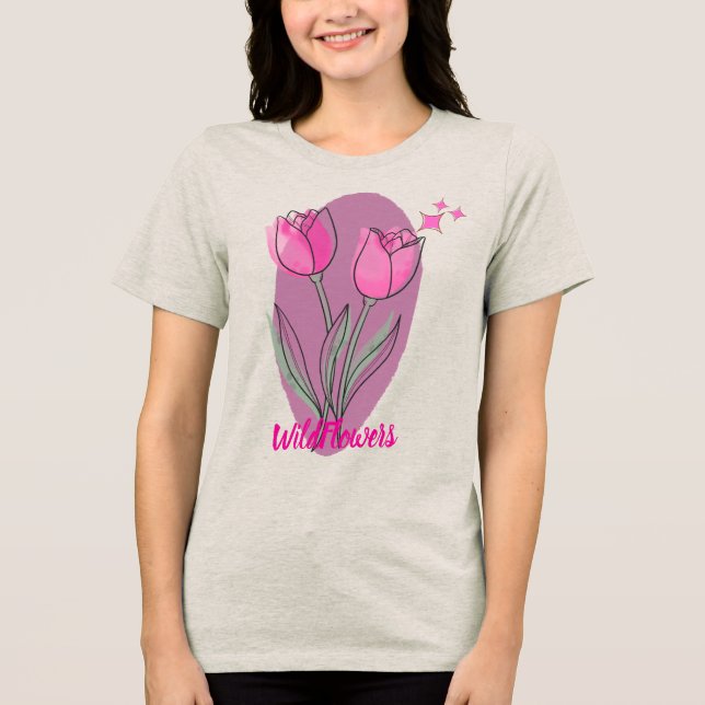 En Tri-matière Conception de T-shirt Fleurs sauvages ADVcreators  (Recto)