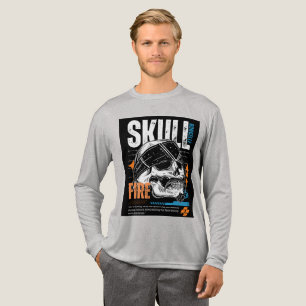 En Tri-matière Conception de T-Shirt Graphique Crâne Edgy