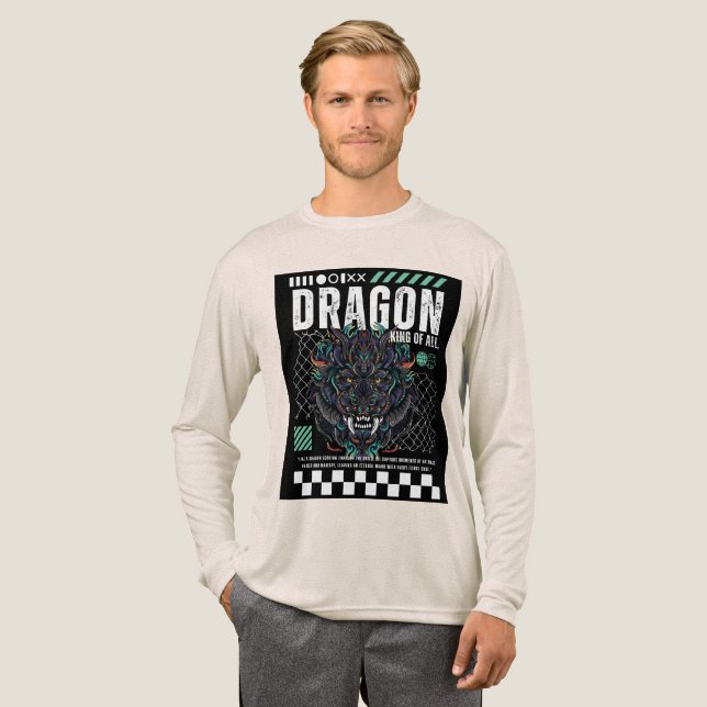 En Tri-matière Conception de T-Shirt Graphique Dragon Épique (Recto complet)