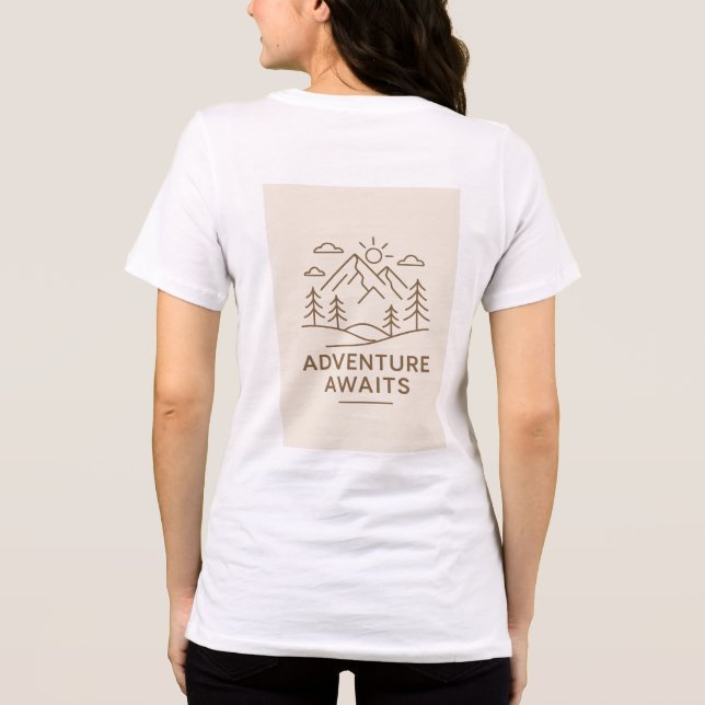 En Tri-matière Conception de T-shirt « L'aventure attend » Minima (Verso)