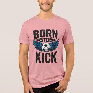 En Tri-matière Conçu pour T-Shirt Vintage de Football à Ailes Né