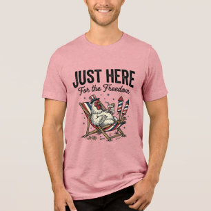 En Tri-matière Coq de la liberté drôle Vintage T-shirt patriotiqu