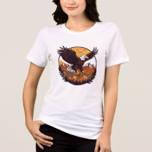 Coucher de soleil majestueux de l'aigle – T-Shirt