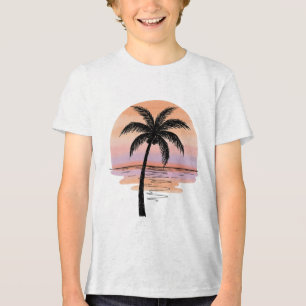 En Tri-matière Coucher de soleil sur la plage – T-shirt tropical