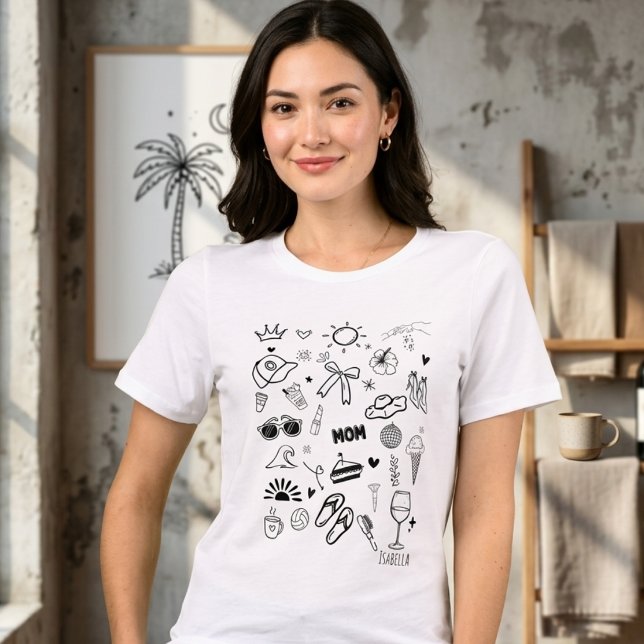 En Tri-matière Customized Summer Vibes Mom T-Shirt (Créateur téléchargé)