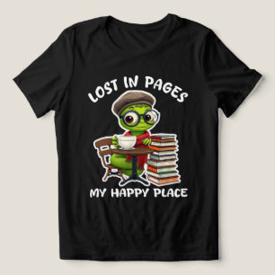 En Tri-matière Cute Bookworm Lecture Tea Time T-Shirt femme