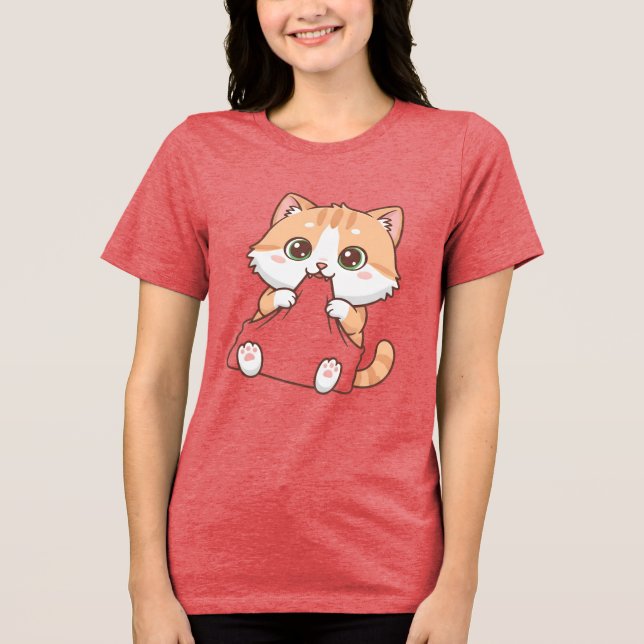En Tri-matière Cute Cat Bite Happens T-shirt (Recto)