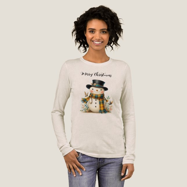 En Tri-matière Cute Holiday Snowman T-Shirt (Recto complet)