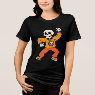 En Tri-matière Dancing Skeleton Drôle Halloween T-shirt crâne