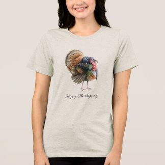 En Tri-matière Dinde de Thanksgiving T-Shirt pour Femme
