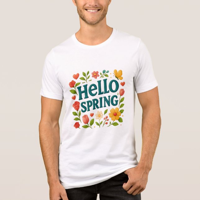 En Tri-matière Dites-le avec style – T-shirt « Hello Spring » enj (Recto)