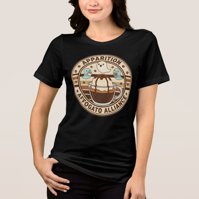 En Tri-matière Drôle café fantôme T-shirt Apparition Affogato Tou (Recto)