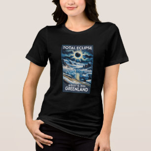 En Tri-matière Éclipse Solaire Totale 12 août 2026 T-shirt Groenl