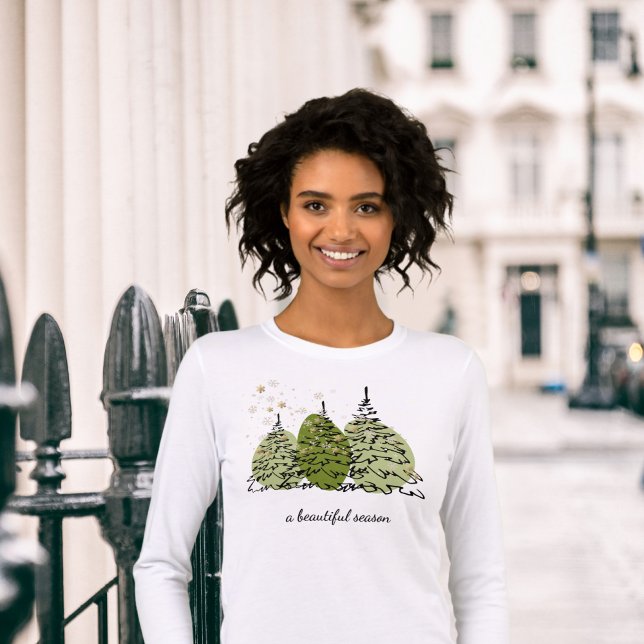 En Tri-matière Elégant effet or Hiver Arbres T-shirt (Créateur téléchargé)