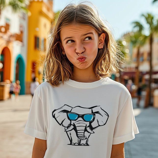 En Tri-matière Élément Éléfant avec Lunettes de Soleil – T-Shirt  (Créateur téléchargé)