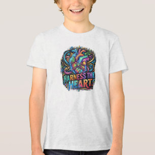 En Tri-matière Exploitez le Cœur   Design de T-Shirt Inspirant