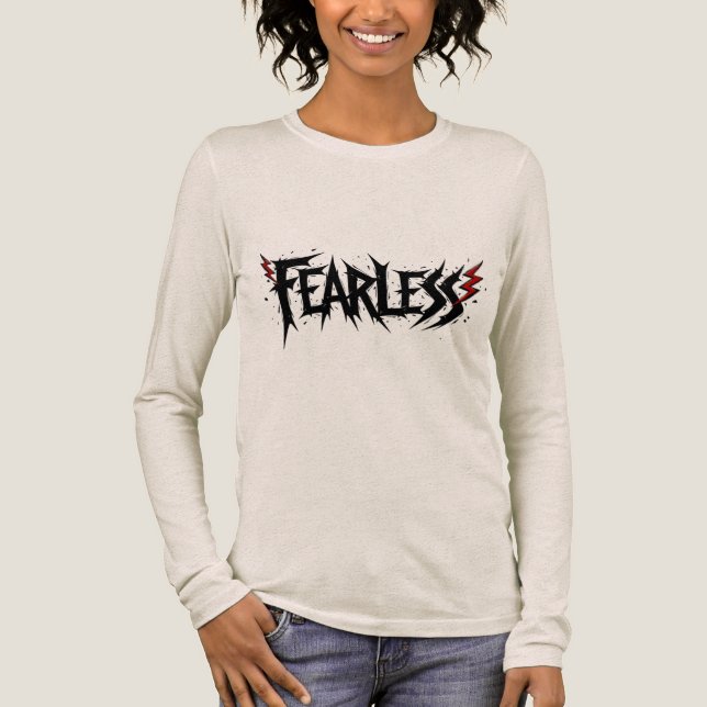 En Tri-matière Fearless Graphic T-Shirt Edgy Lightning BoltDesign (Recto)