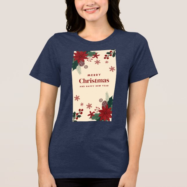 En Tri-matière Fête de Noël T-shirt - Apporter vacances (Recto)