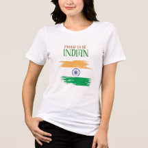Fière d'être un Tricolore Indien T-Shirt pour Femm