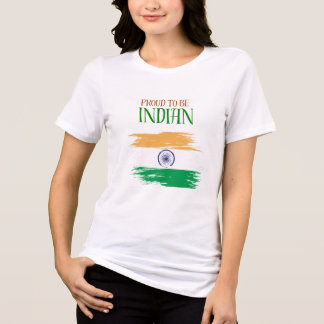 En Tri-matière Fière d'être un Tricolore Indien T-Shirt pour Femm
