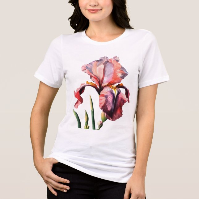 En Tri-matière Fleur de t-shirt blanc (Recto)