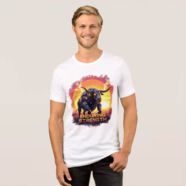 En Tri-matière Force durable - T-shirt taureau robotique (Recto plein)