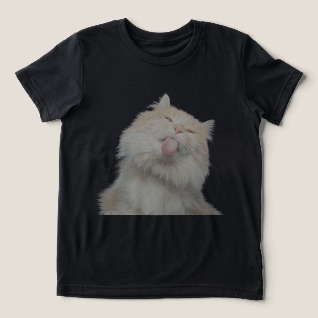 En Tri-matière Funny Cat Custom Pet Photo Kids T-Shirt (Design Recto)