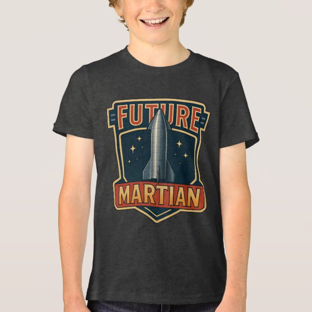 En Tri-matière Futur T-shirt Noir Martien (Recto)