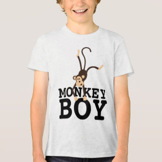 EN TRI-MATIÈRE GARÇON SINGE, T-SHIRT DRÔLE POUR ENFANTS