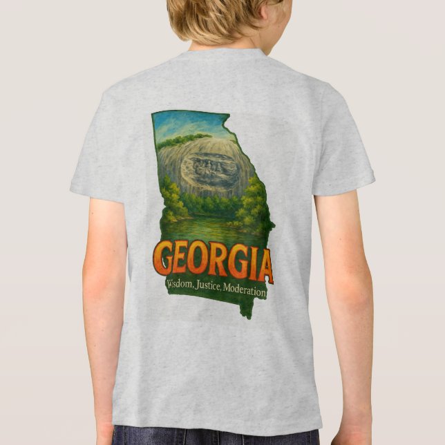 En Tri-matière Georgia | Vibrant State Pride T-Shirt (Verso)