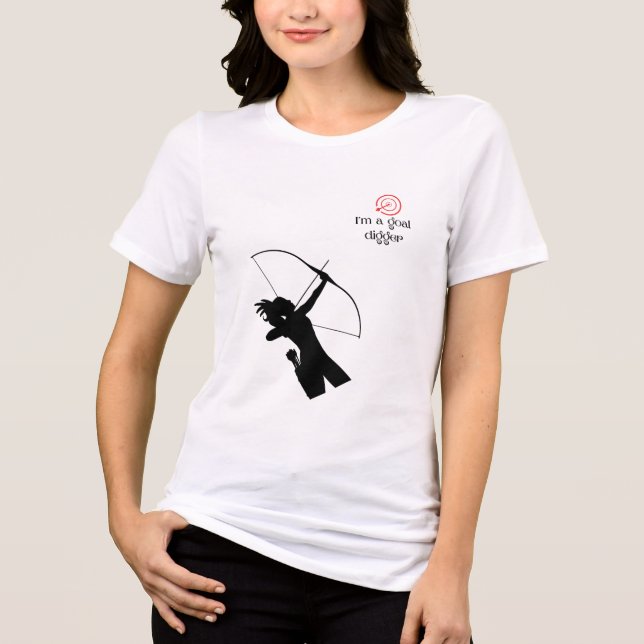 En Tri-matière Goal Digger T-Shirt – Motivational Daisy Graphic  (Recto)