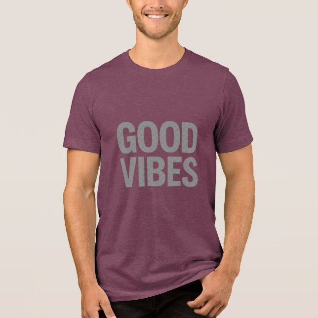 En Tri-matière GOOD VIBES – Minimal Transparent Slogan T-Shirt (Recto)
