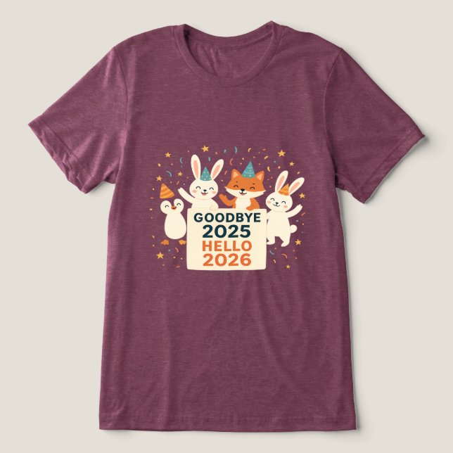 En Tri-matière Goodbye 2025 Hello 2026 Unisex Holiday T-Shirt (Design Recto)