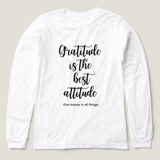 En Tri-matière Gratitude Is the Best Attitude T-Shirt for Women  (Motif recto)