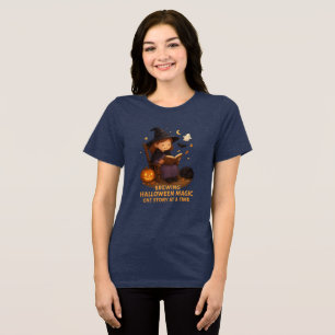 En Tri-matière Halloween Witch Storybook T-Shirt Éffrayant Famill