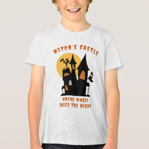 En Tri-matière Halloween Witch's Castle Kids T-Shirt Magic Night