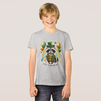 En Tri-matière Happy St. Patrick’s Kid’s T-shirt with Back Print