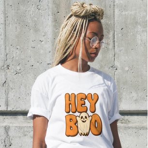 En Tri-matière Hey Boo T-shirt drôle d'Halloween pour femmes fant