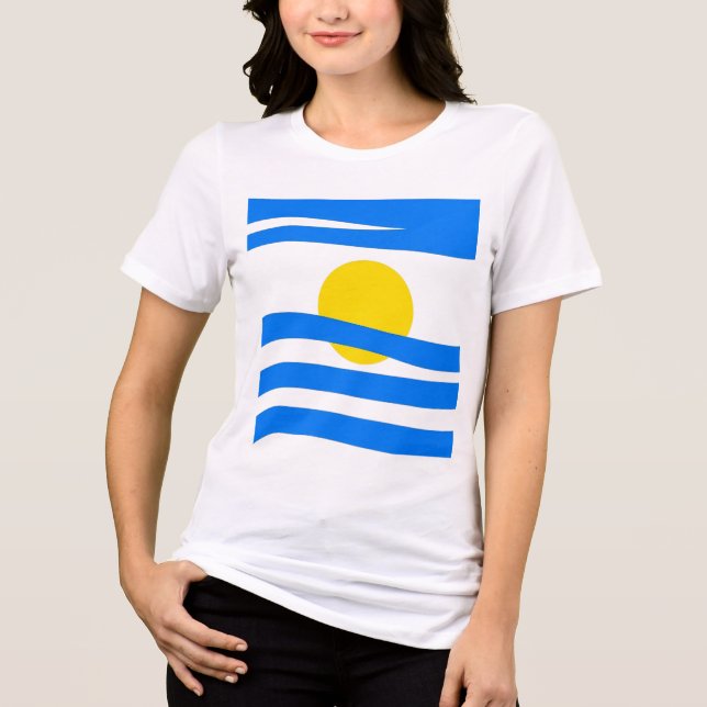 En Tri-matière Horizons Gras : Le T-shirt à drapeau Abstrait (Recto)